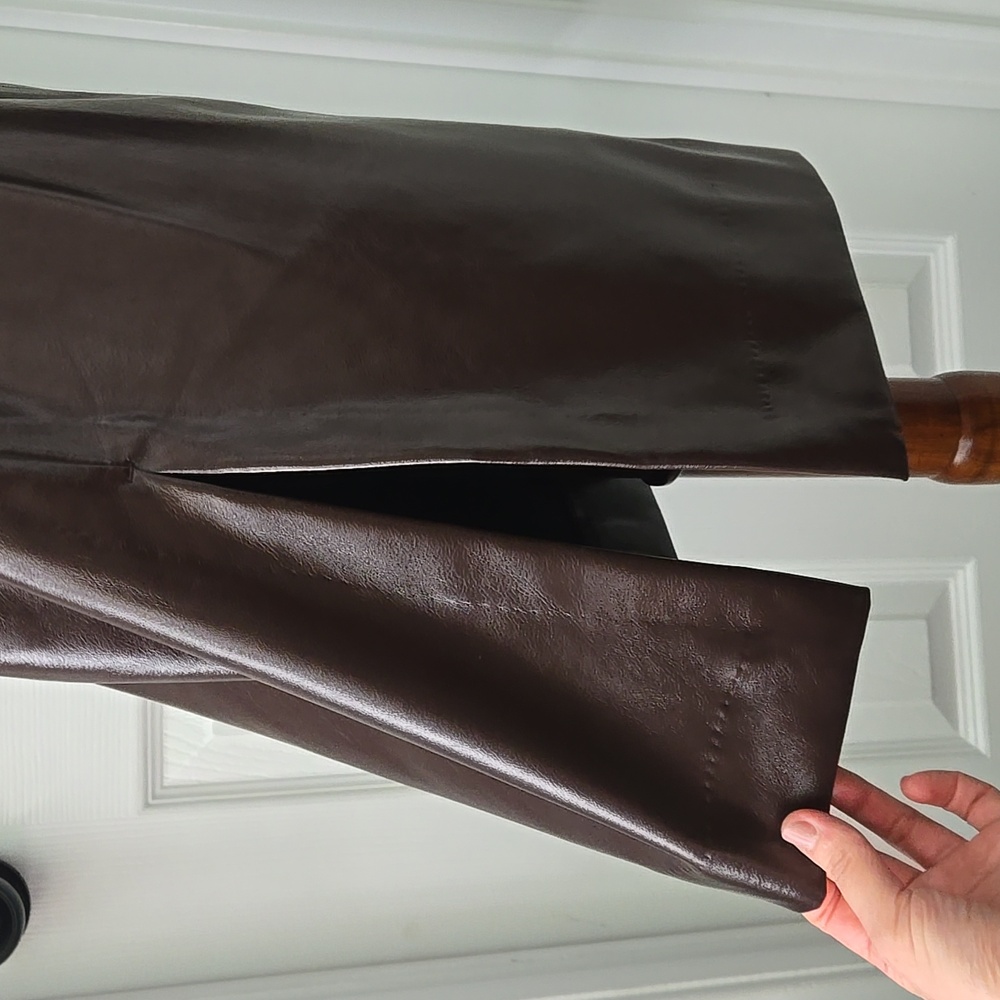Worthington x JCPenney Maxi Vegan Leather Skirt In Chocolate Plum, 4, NWT - Picture 8 of 14
